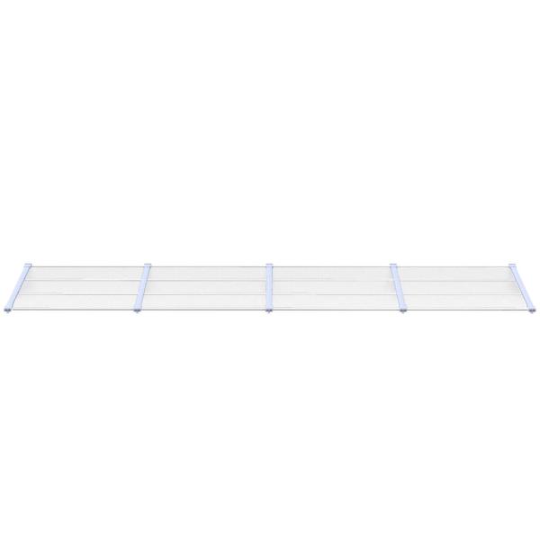 Türvordach Grau und Transparent 396x90 cm Polycarbonat