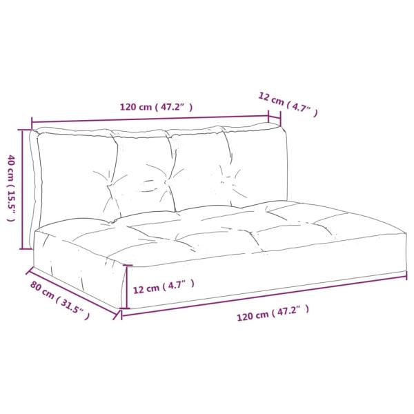 ARDEBO.de - Palettenkissen 2-tlg. Blau & Weiß Gestreift Stoff