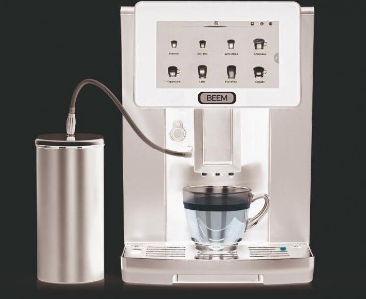 Beem 09111 Coffee Professio Kaffeevollautomat, 7 Zoll TFT Display mit Touchscreen, 2 L Wassertank, Kegelmahlwerk, 250g Bohnenfach, schwarz