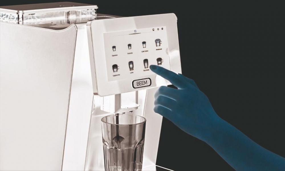 Beem 09111 Coffee Professio Kaffeevollautomat, 7 Zoll TFT Display mit Touchscreen, 2 L Wassertank, Kegelmahlwerk, 250g Bohnenfach, schwarz