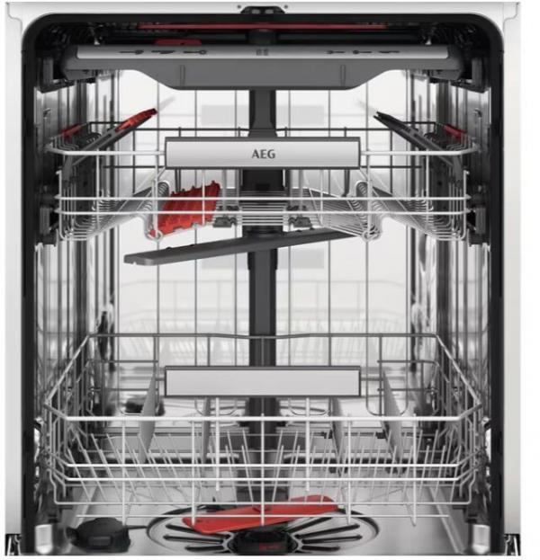 AEG FSE76738P Vollintegrierter Geschirrspüler, 60 cm breit, 14 Maßgedecke, AquaControl, WLAN, AirDry, AutoSense, 7 Spülprogramme, 4 Temperaturen, Time beam White, LED-Innenbeleuchtung