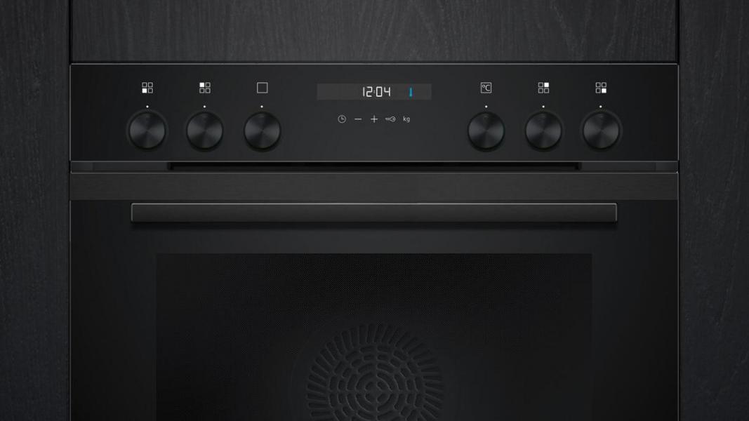 Siemens EEK: A+ Einbau-Herd-Set EQ522KAAB (HE217GBB3 + EA631GNA1E), 60cm breit, 71L, 3D Heißluft, cookControl10, softMove, Rahmenlos aufliegend, Deep black inox