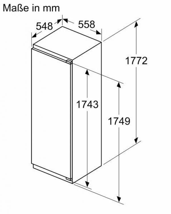 Bosch KIL82ADD0 Serie 6 Einbau Kühlschrank mit Gefrierfach, Nischenhöhe 177,5 cm, 280 L, Festtürtechnik, VitaFresh, Superkühlen, weiß