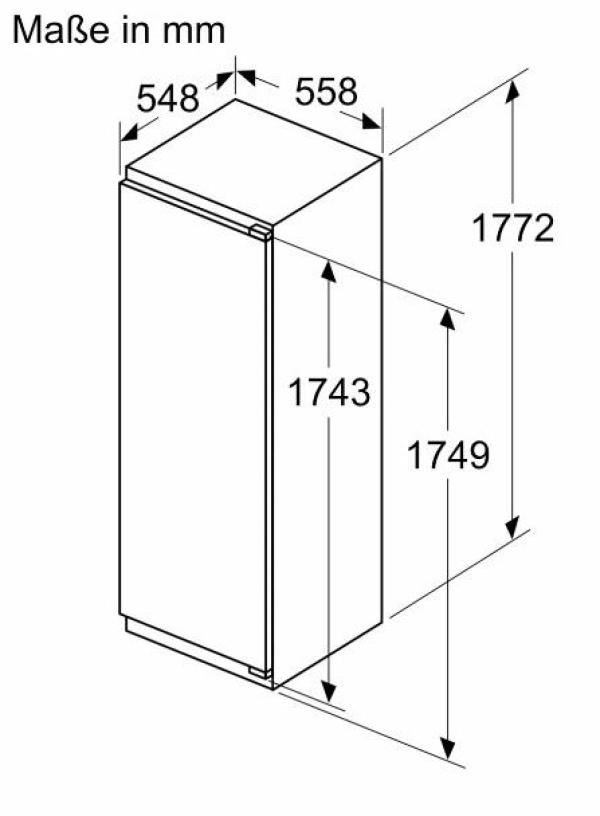 Bosch KIL82NSE0 Serie 2 Einbau Kühlschrank mit Gefrierfach, Nichenhöhe 177,5 cm, 280 L, Schlepptürtechnik, Vario Zone, weiß