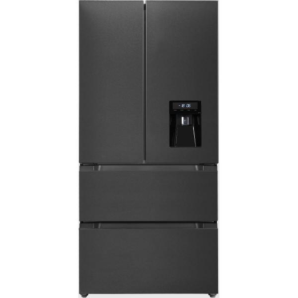 Exquisit FD490-160-WS-200E Stand Kühl-Gefrierkombination, 84cm breit, 506 L, NoFrost, Wasserspender, inoxlook-az