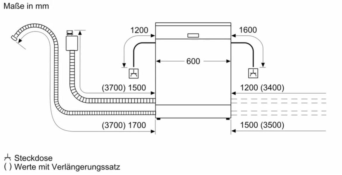 Bosch SMS4EVW08E Serie 4 Stand Geschirrspüler, 60 cm breit, 14 Maßgedecke, AquaStop, HomeConnect, weiß