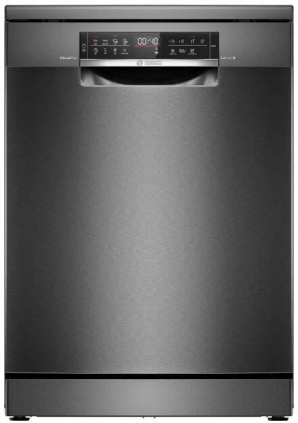 ARDEBO.de Bosch SMS6ECC12E Serie 6 Stand Geschirrpüler, 60 cm breit, 14 Maßgedecke, AquaStop, Kindersicherung, HomeConnect, Gebürsteter schwarzer Stahl mit Anti-Fingerprint
