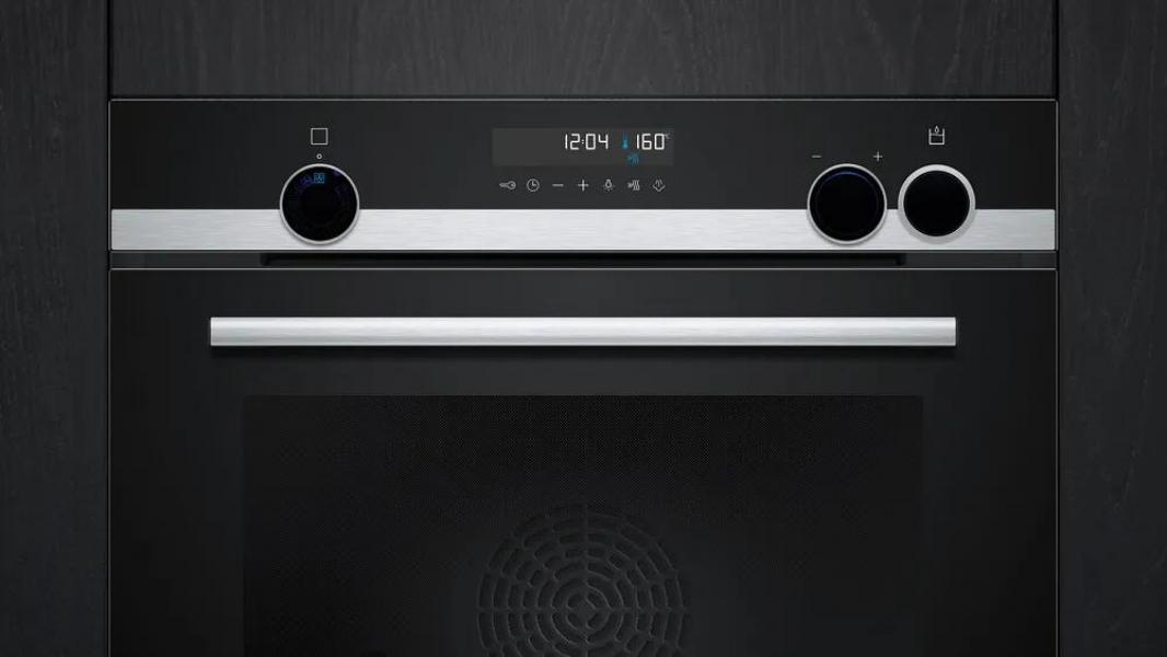 Siemens HR578GFS7F iQ500 A+ Einbaubackofen, 59,4 cm breit, 71 L, Dampfunterstützung, Edelstahl