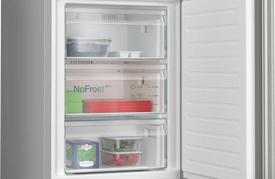 Siemens KG39N2IAF iQ300 Stand Kühl-Gefrierkombination, 60 cm breit, 363, noFrost, multiAirflow-System, dimLight, gebürsteter Stahl AntiFingerprint