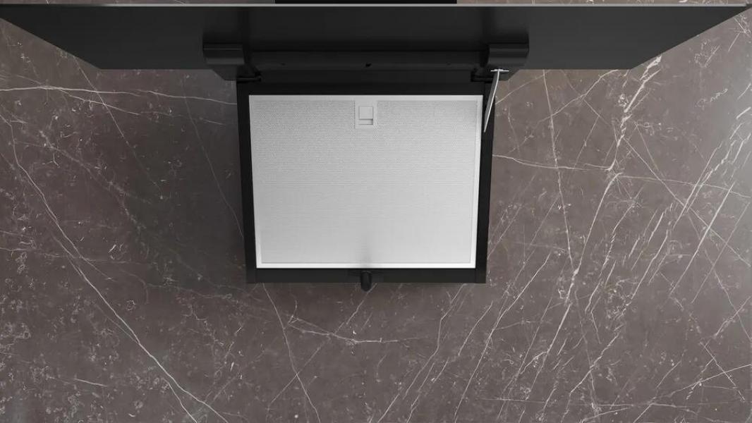 Siemens LC87KFN60 iQ300 A+ Kopffreihaube, 80 cm breit, 768 m³/h, cook Connect System, iQdrive Motor, Leistung 3-stufig + 1 Intensiv, Klarglas, schwarz bedruckt