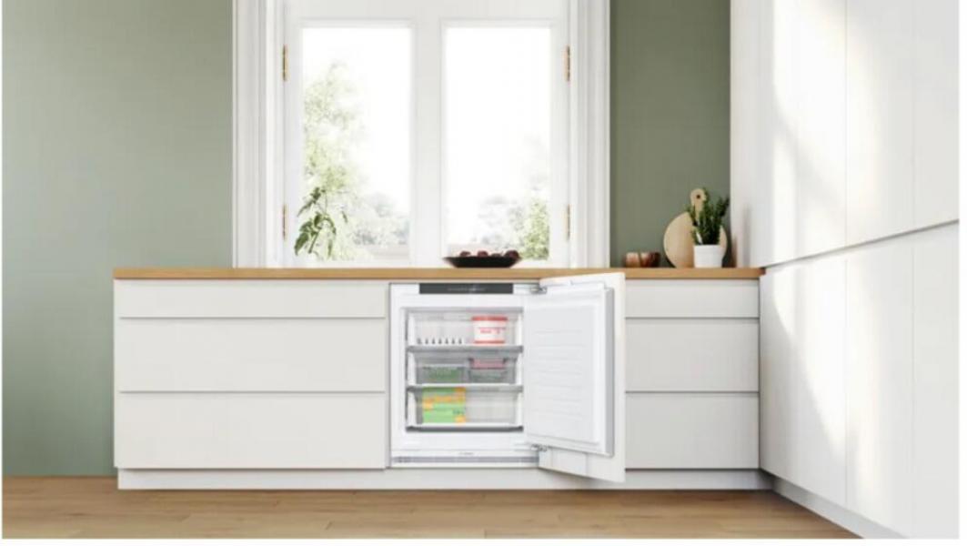 Bosch GUN21ADE0 Einbau Gefrierschrank, 60 cm breit, 85 L, Festtürtechnik, NoFrost, Supergefrieren, Energiesparfunktion, weiß