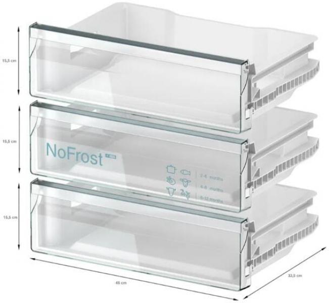Bosch GUN21ADE0 Einbau Gefrierschrank, 60 cm breit, 85 L, Festtürtechnik, NoFrost, Supergefrieren, Energiesparfunktion, weiß