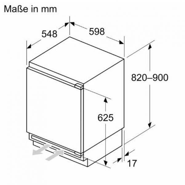 Bosch GUN21ADE0 Einbau Gefrierschrank, 60 cm breit, 85 L, Festtürtechnik, NoFrost, Supergefrieren, Energiesparfunktion, weiß