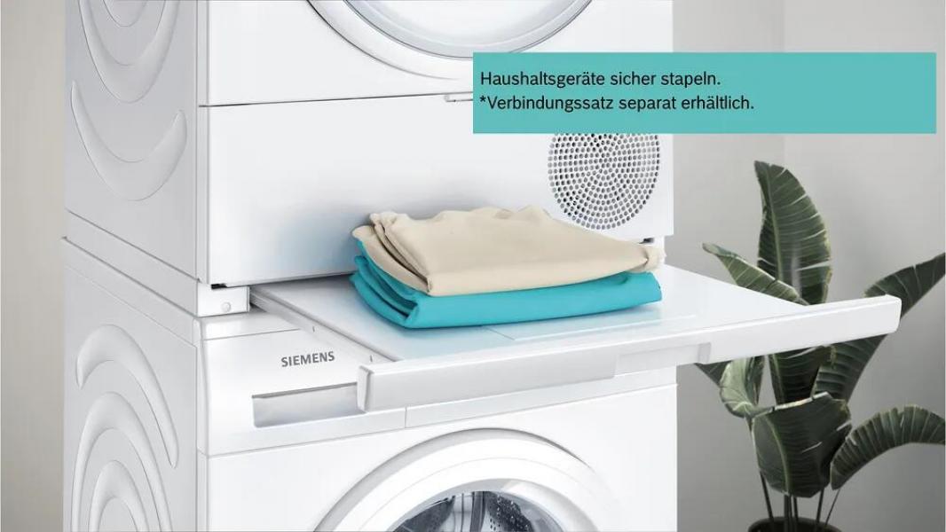 Siemens WT43N203 iQ300 8kg Kondensationstrockner, 60 m breit, softDry-Trommelsystem, Outdoor-Programm, Knitterschutz, weiß