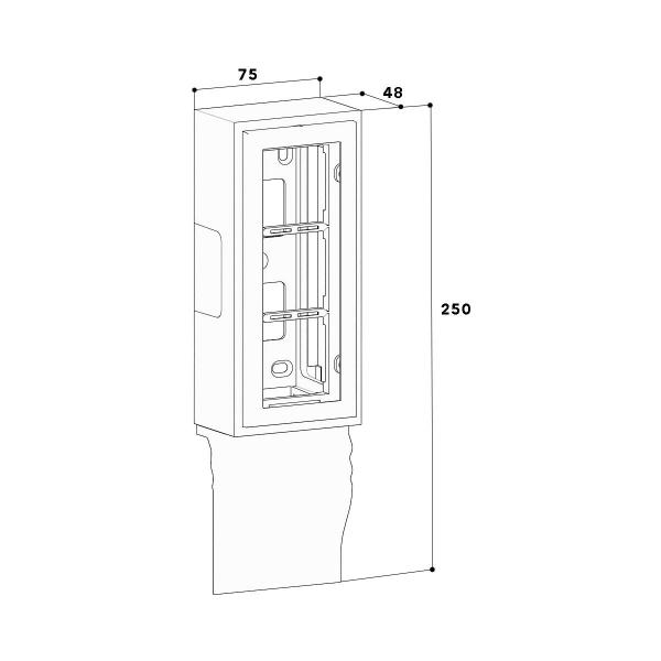GGK 114302 Vertikal-Leerdose 4D, 20x80BP-D3, universell, für drei Geräte