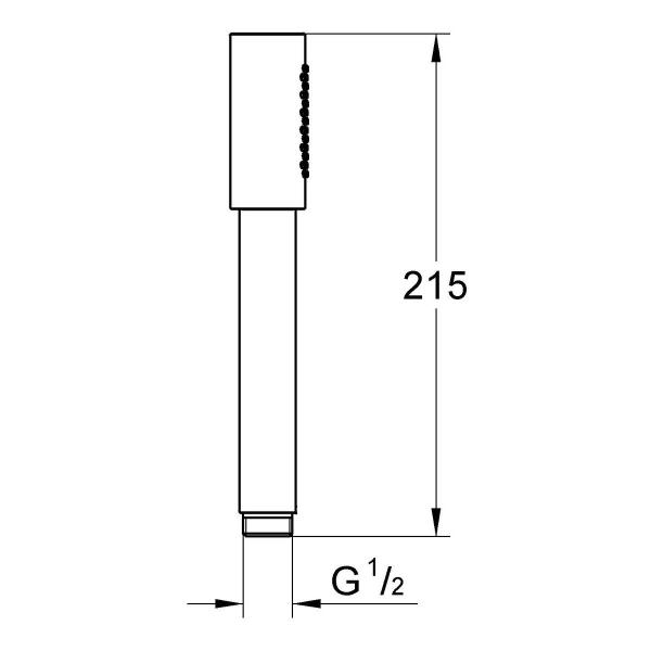 GROHE Rainshower Aqua Stick Handbrause, 1 Strahlart, hard graphite gebürstet (26866AL0)