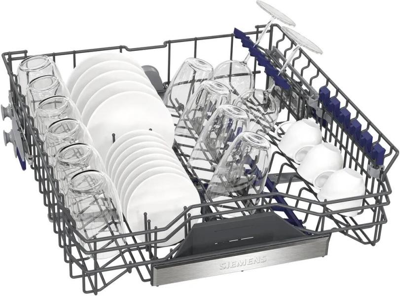 Siemens SN55ES12CE iQ500 Teilintegrierter Geschirrspüler, 60 cm breit, 14 Maßgedecke, aquaStop, HomeConnect, varioSpeed Plus, glassZone, emotionLight, gebürsteter Stahl