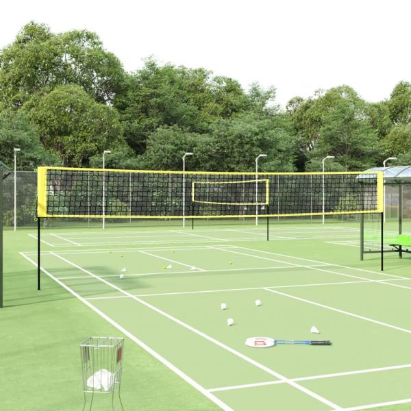 ARDEBO.de - Badminton-Netz Gelb und Schwarz 600x155 cm PE-Gewebe