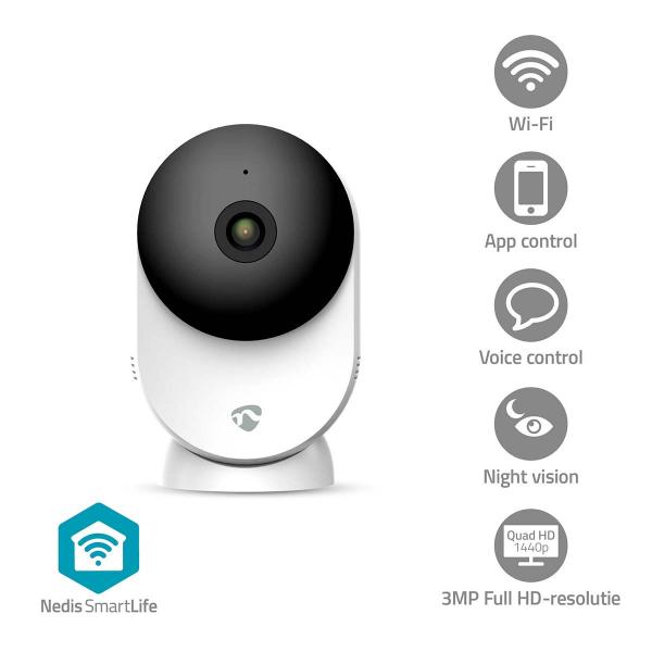ARDEBO.de - SmartLife Innenkamera | Wi-Fi | 3MP Full HD 1296p | Cloud Storage (optional) / microSD (not enthalten) / Onvif | mit Bewegungssensor | Nachtsicht | Weiss