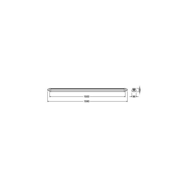 LEDVANCE Feuchtraumleuchte DP COMPACT 1500, 31W, 3000K, IP66, 3800lm (4058075424265)