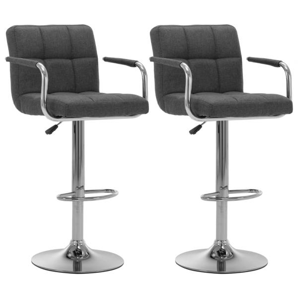 ARDEBO.de - Barhocker 2 Stk. Dunkelgrau Stoff