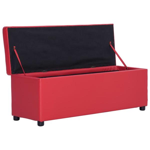 ARDEBO.de - Bank mit Staufach 116 cm Rot Kunstleder
