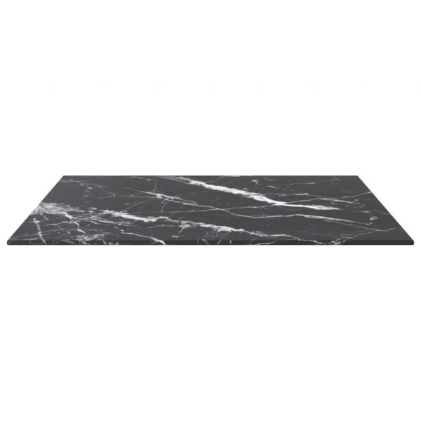 Tischplatte Schwarz 60x60 cm 6 mm Hartglas in Marmoroptik