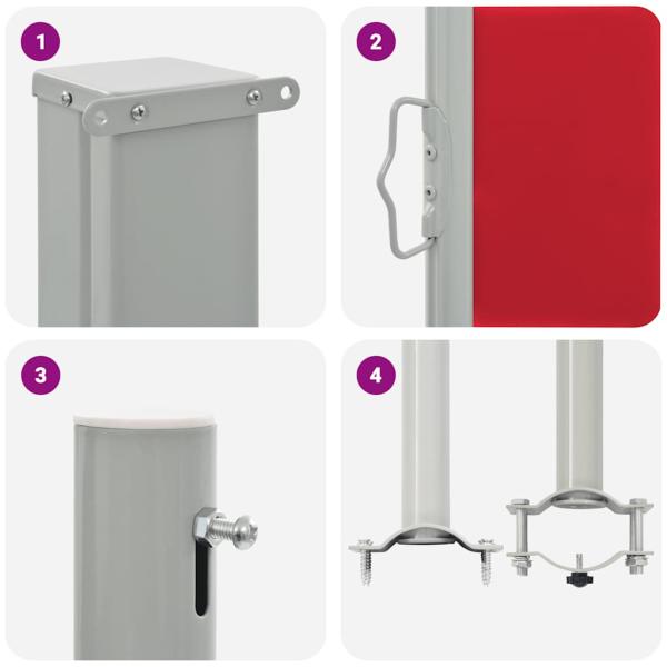 Ausziehbare Seitenmarkise 120x300 cm Rot