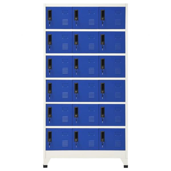 Schließfachschrank Grau und Blau 90x40x180 cm Stahl