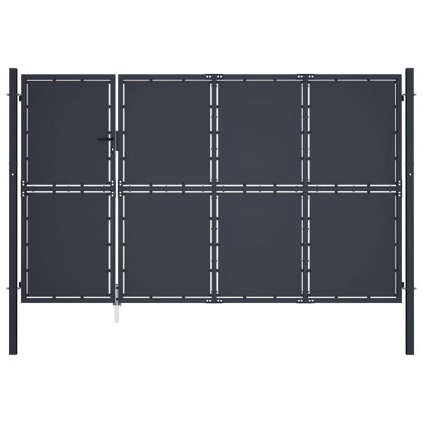 Gartentor Stahl 350 x 175 cm Anthrazit