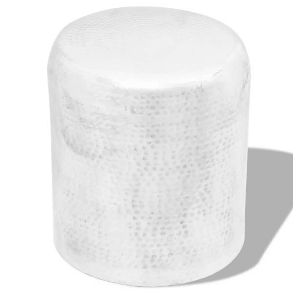ARDEBO.de - Hocker/Beistelltisch aus gehämmertem Aluminium Silbern