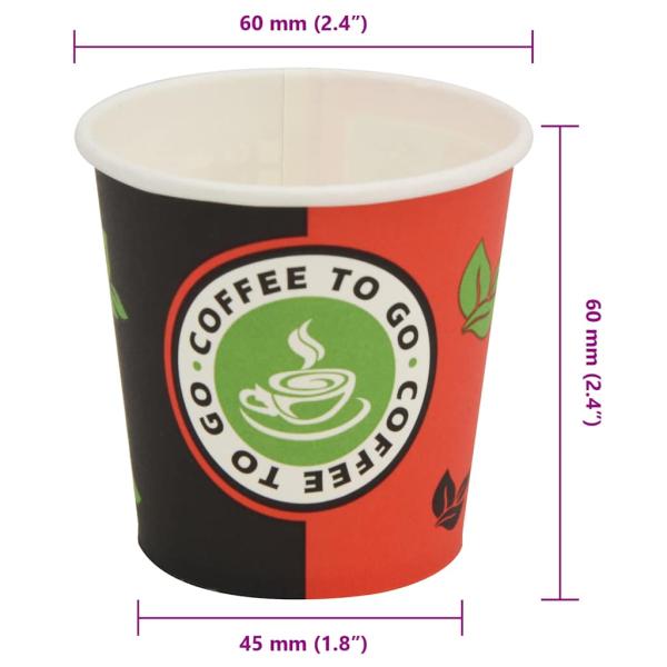 1000 Stk. Einweg-Kaffeebecher Pappe 120 ml (4 oz)