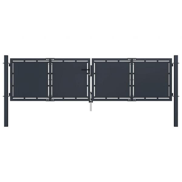 Gartentor Stahl 300×100 cm Anthrazit
