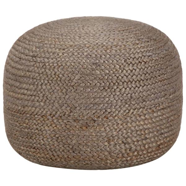 Handgefertigter Sitzpuff Hellgrau 45 x 30 cm Jute