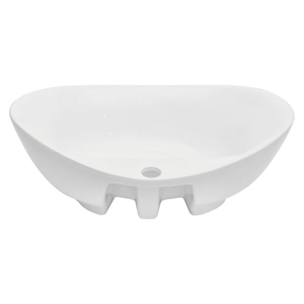 2-tlg. Badmöbel-Set Keramik Eichenbraun