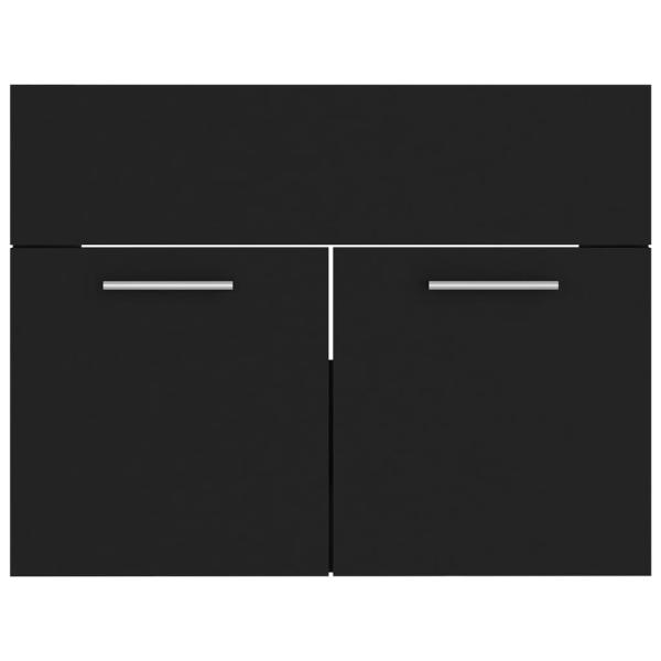 Badmöbel-Set Schwarz Holzwerkstoff