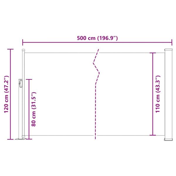 Ausziehbare Seitenmarkise 120×500 cm Rot