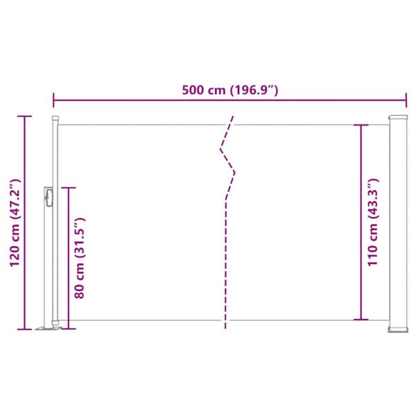 Ausziehbare Seitenmarkise 120×500 cm Braun