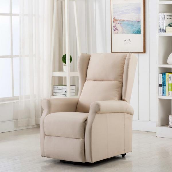 ARDEBO.de - Aufstehsessel Creme Stoff