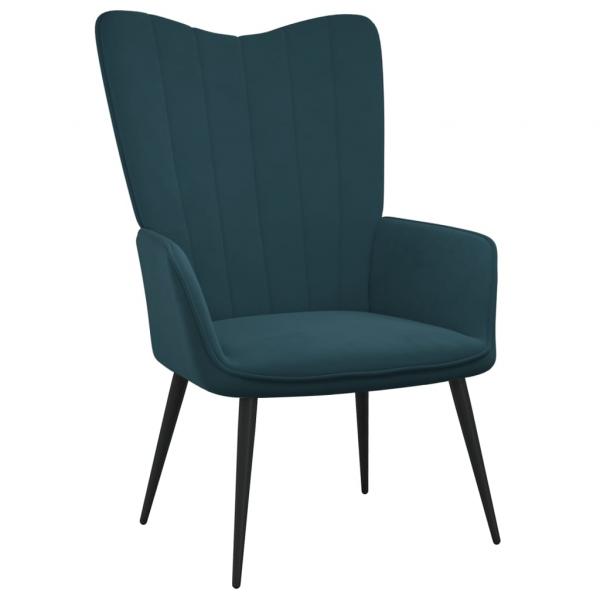 ARDEBO.de - Relaxsessel Blau Samt