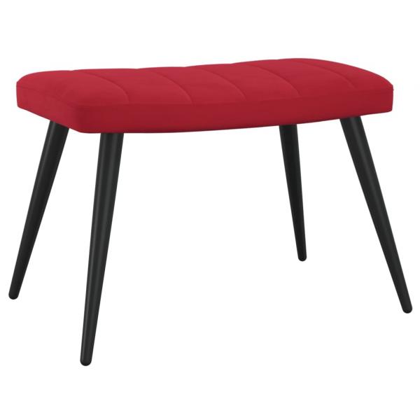 Relaxsessel mit Hocker Weinrot Samt