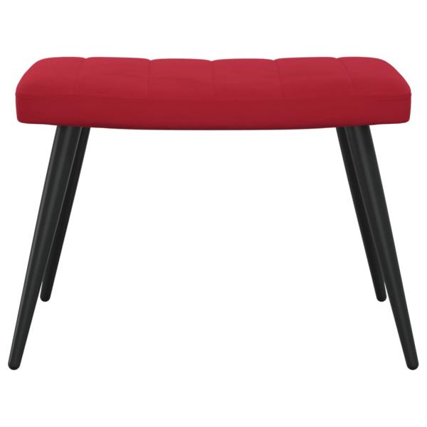 Relaxsessel mit Hocker Weinrot Samt