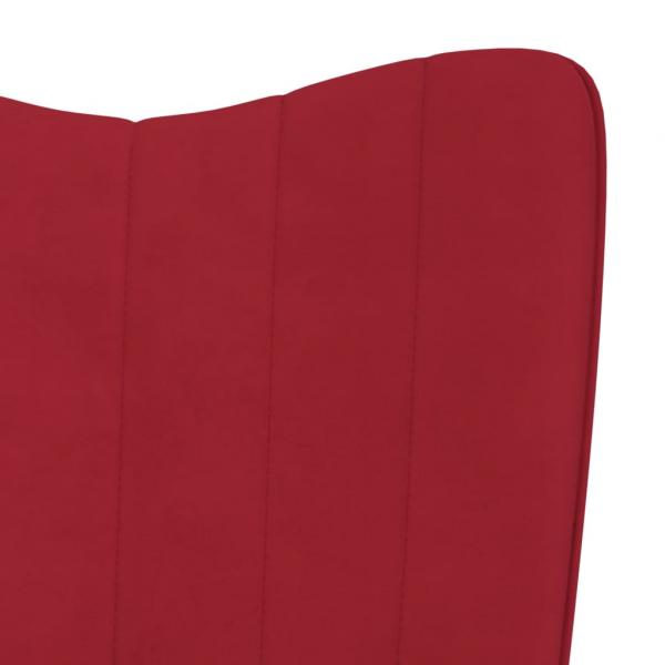 Relaxsessel mit Hocker Weinrot Samt