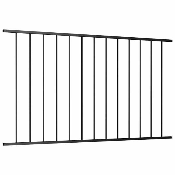 Zaunfeld Pulverbeschichteter Stahl 1,7 x 0,75 m Schwarz