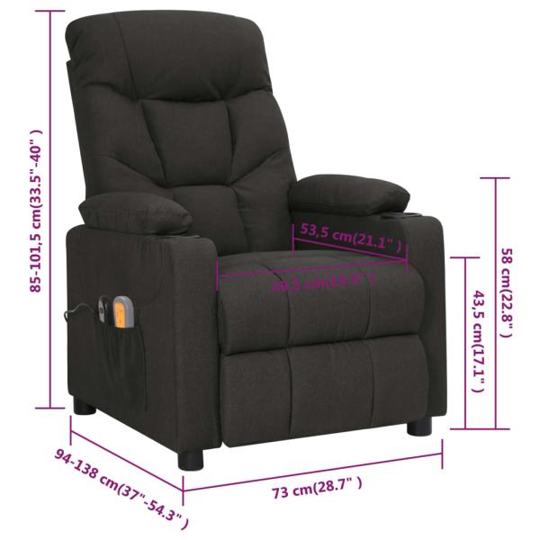 Massagesessel Elektrisch Schwarz Stoff