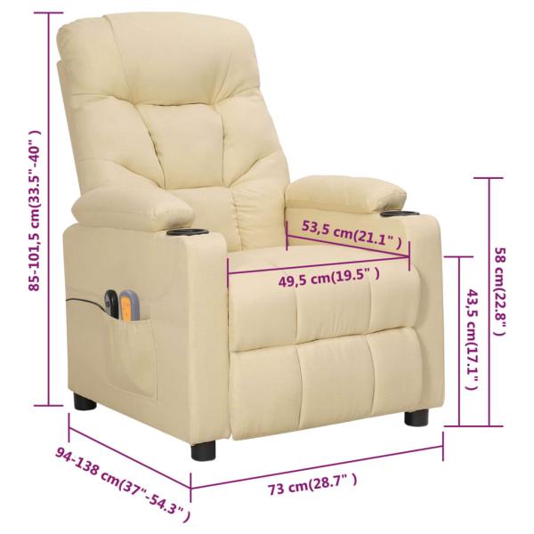 Massagesessel Elektrisch Creme Stoff