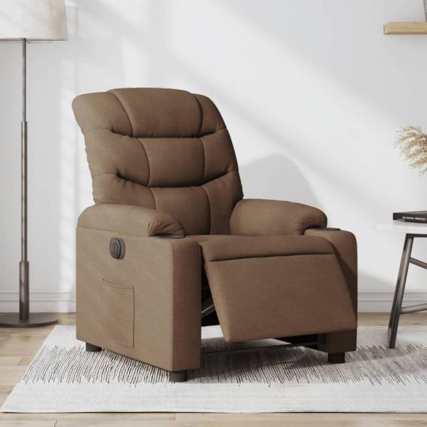 ARDEBO.de - Relaxsessel Elektrisch Braun Stoff