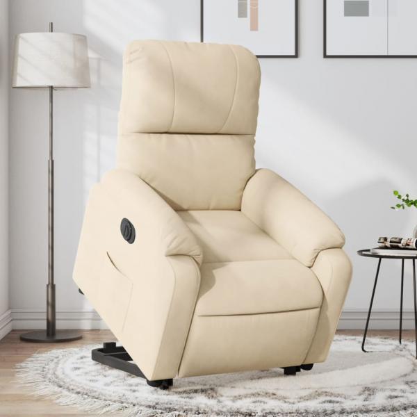 ARDEBO.de - Relaxsessel mit Aufstehhilfe Elektrisch Creme Mikrofasergewebe