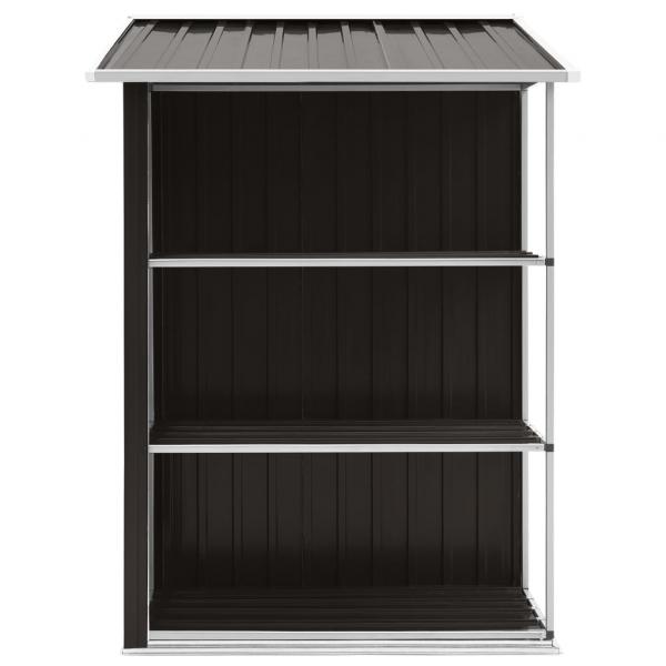 Gartenhaus mit Regal Braun 205x130x183 cm Eisen