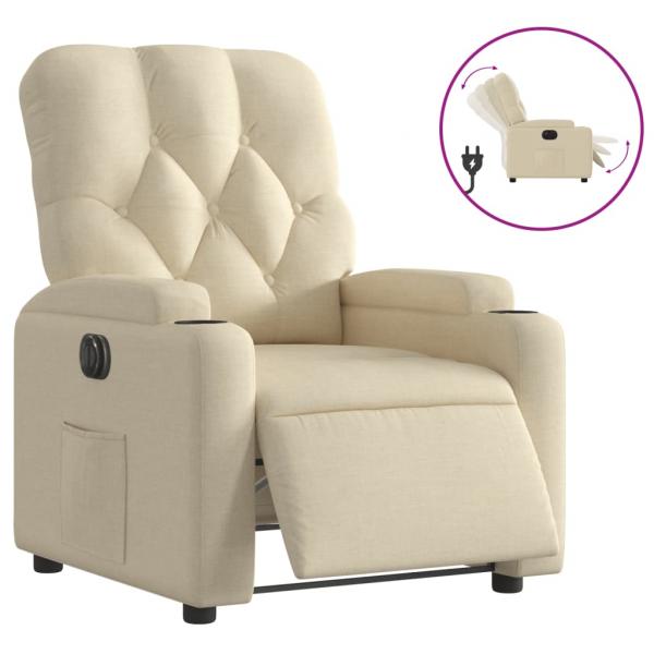 Relaxsessel Elektrisch Creme Stoff